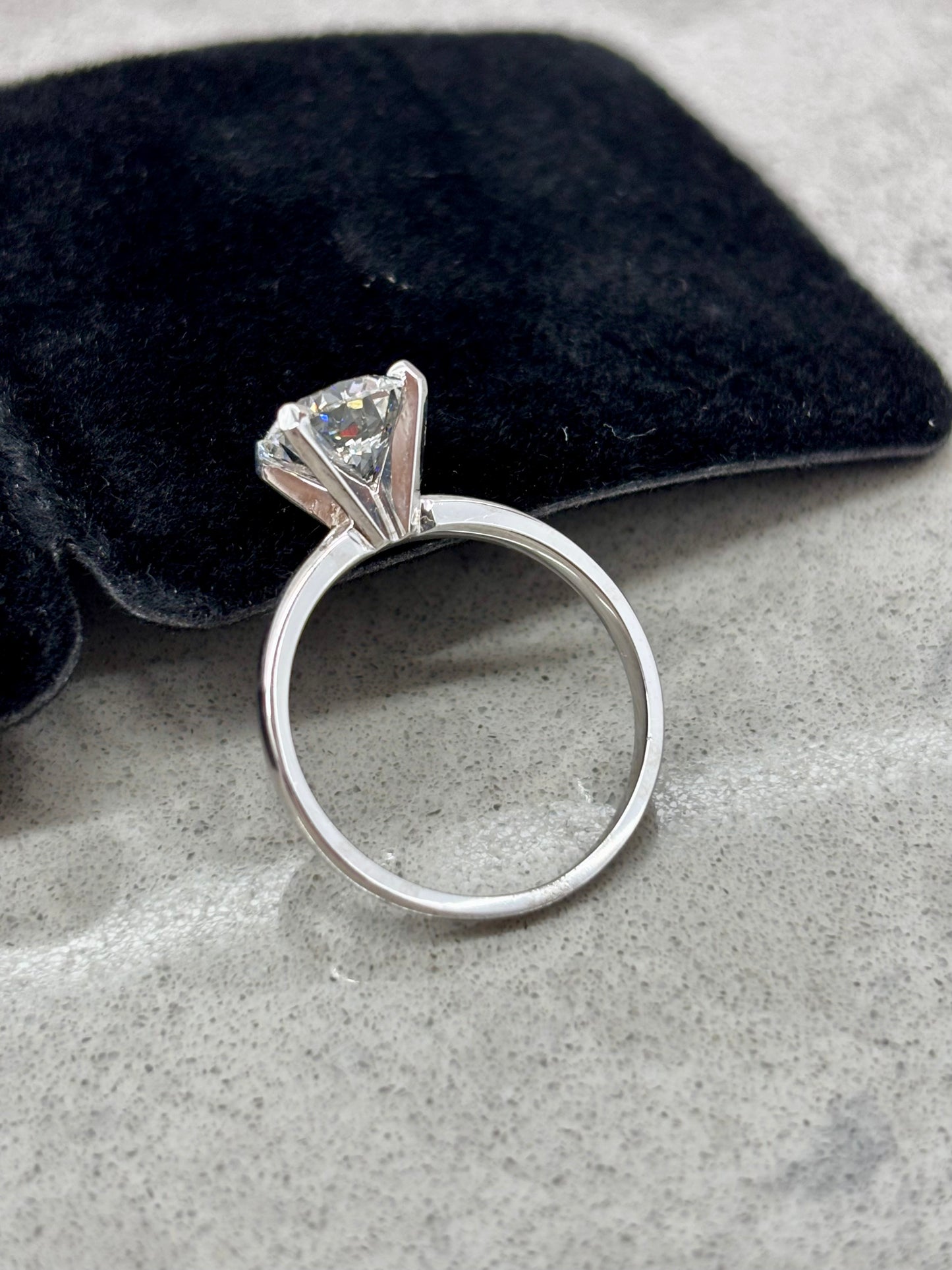 2ct VVS2 Round Cut Solitaire Lab Grown Diamond Ring | 14K White Gold, IGI Certified