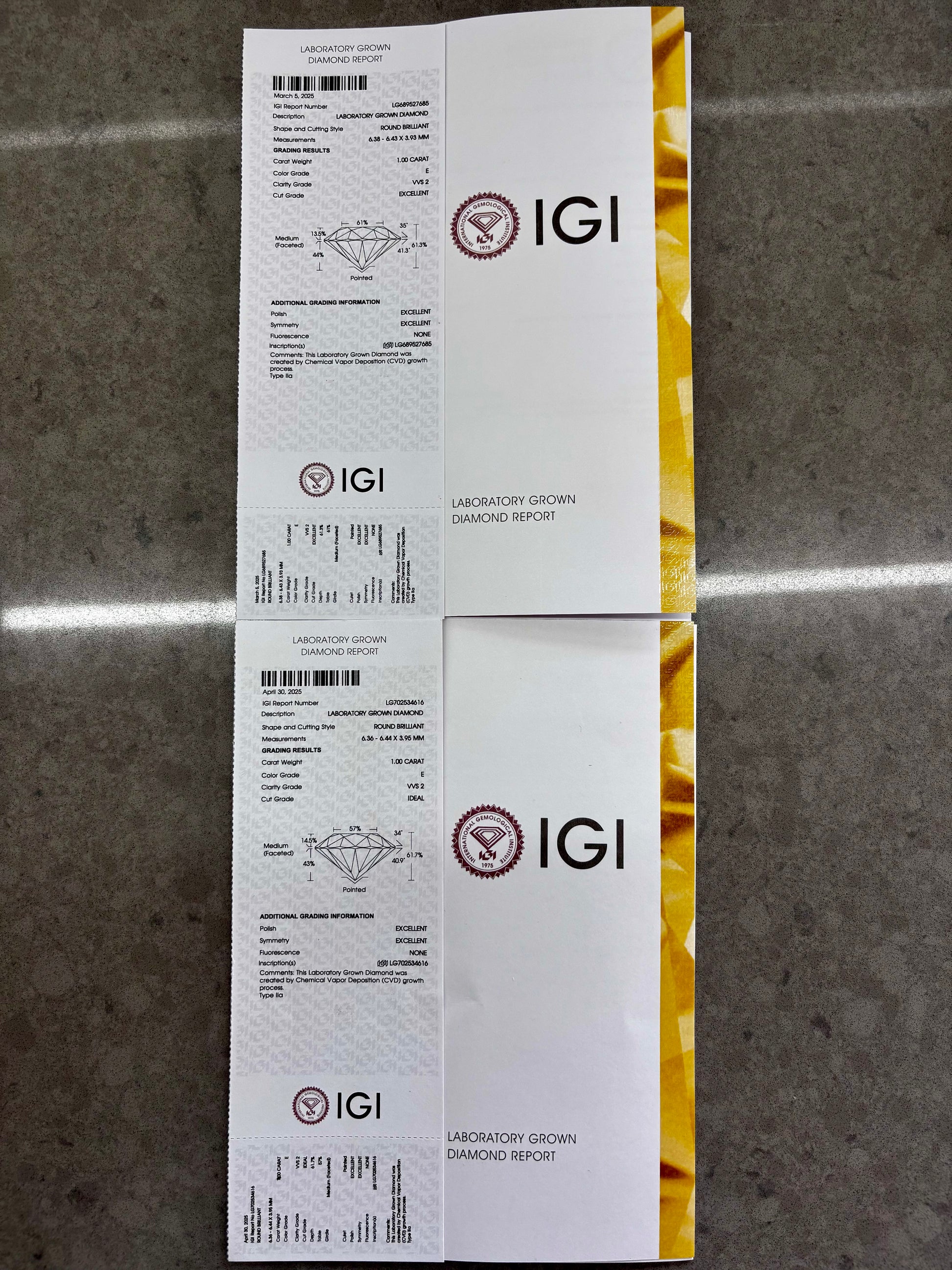 2.00cttw_E_VVS2_Round_Cut_Martini_Lab_Grown_Diamond_Stud_Earring_14K_Gold_IGI_Certificate