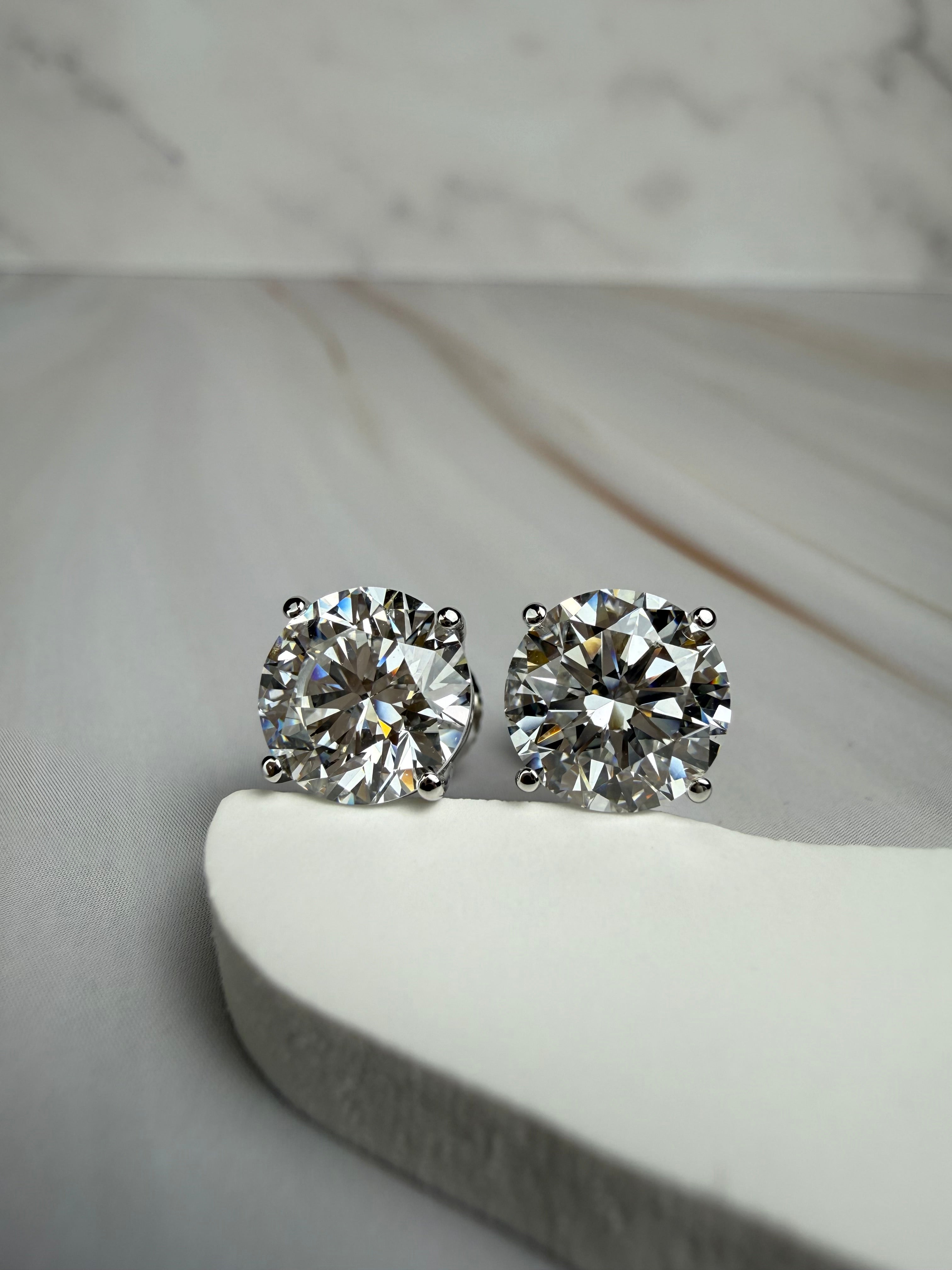 4.11cttw_VVS2_Round_Cut_Lab_Diamond_Earrings_Basket_Set_14K_White_Gold_IGI_Certified_front