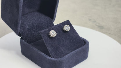 2.06cttw Lab-Grown Diamond Stud Earrings in 14K White Gold, Rotating Video