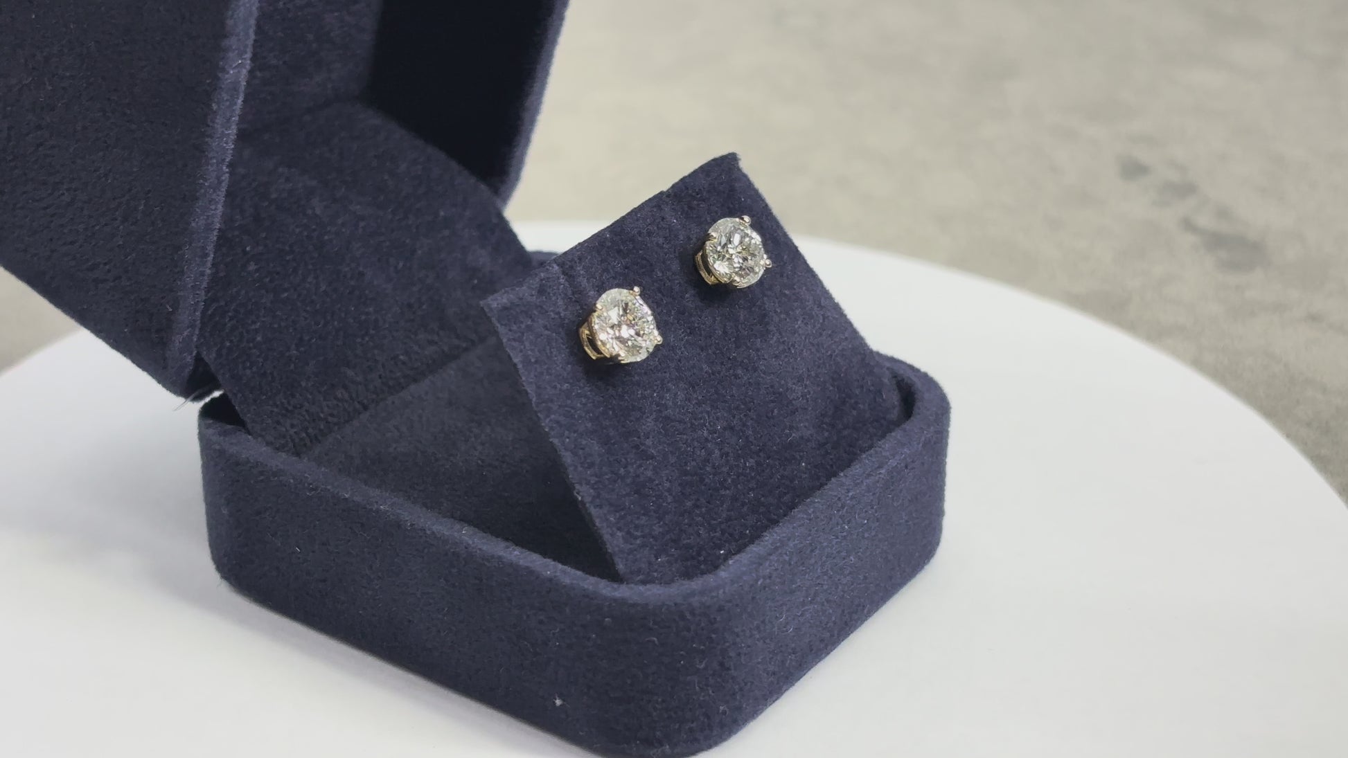 2.04cttw Lab-Grown Diamond Stud Earrings in 14K Yellow Gold, Rotating Video